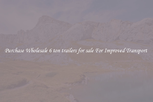 Purchase Wholesale 6 ton trailers for sale For Improved Transport 