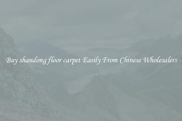 Buy shandong floor carpet Easily From Chinese Wholesalers