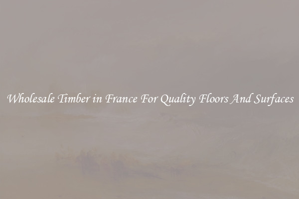 Wholesale Timber in France For Quality Floors And Surfaces