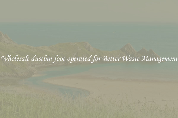 Wholesale dustbin foot operated for Better Waste Management