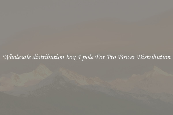 Wholesale distribution box 4 pole For Pro Power Distribution
