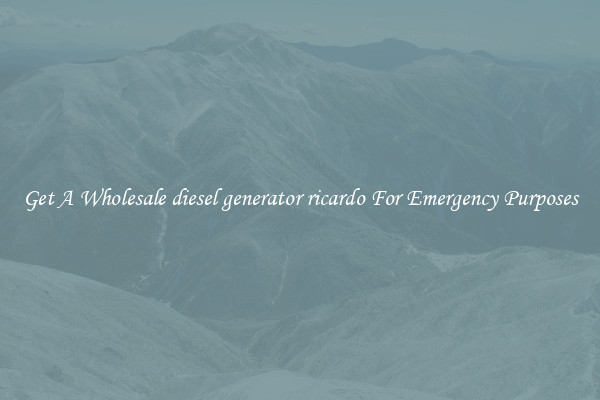 Get A Wholesale diesel generator ricardo For Emergency Purposes